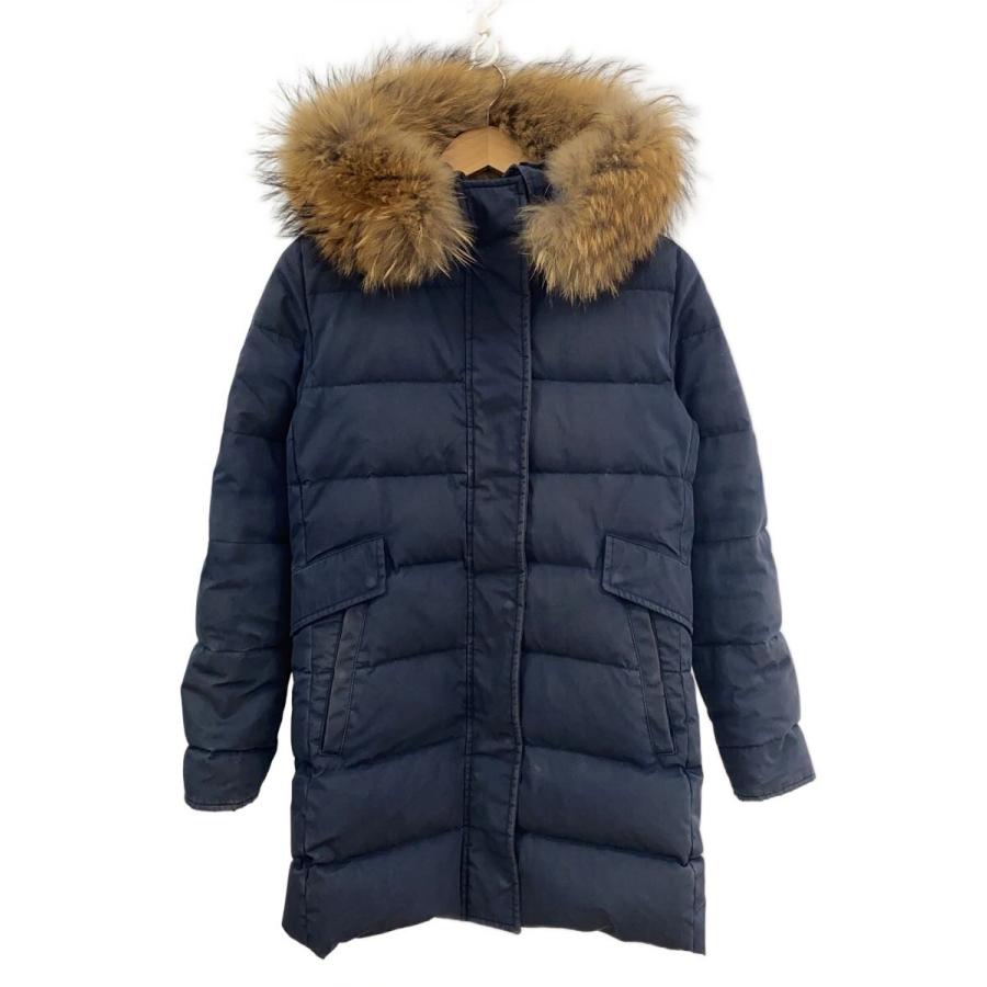 Pyrenex◇ロングダウンジャケット/38/コットン/ネイビー/無地/HWI002