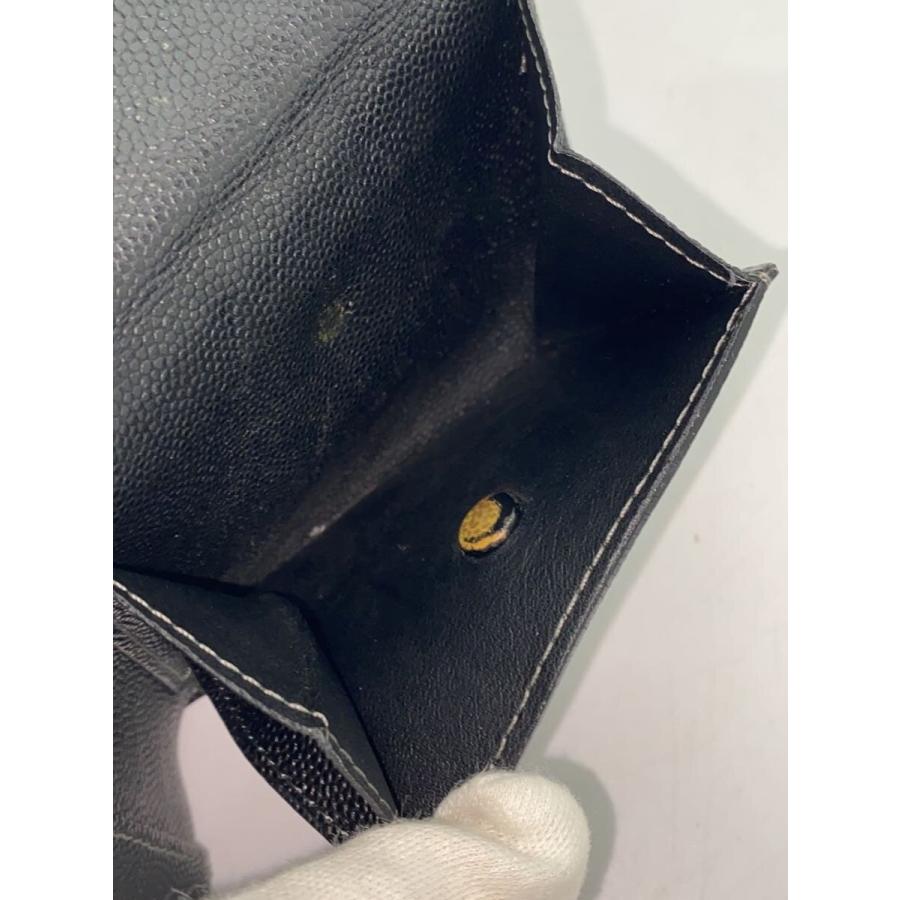 未使用 カルティエ 二つ折り財布 グレインレザー 2つ折り財布 サントス 黒色 Cartier◇2つ折り財布/サントス/レザー/ブラック/無地/レディース
