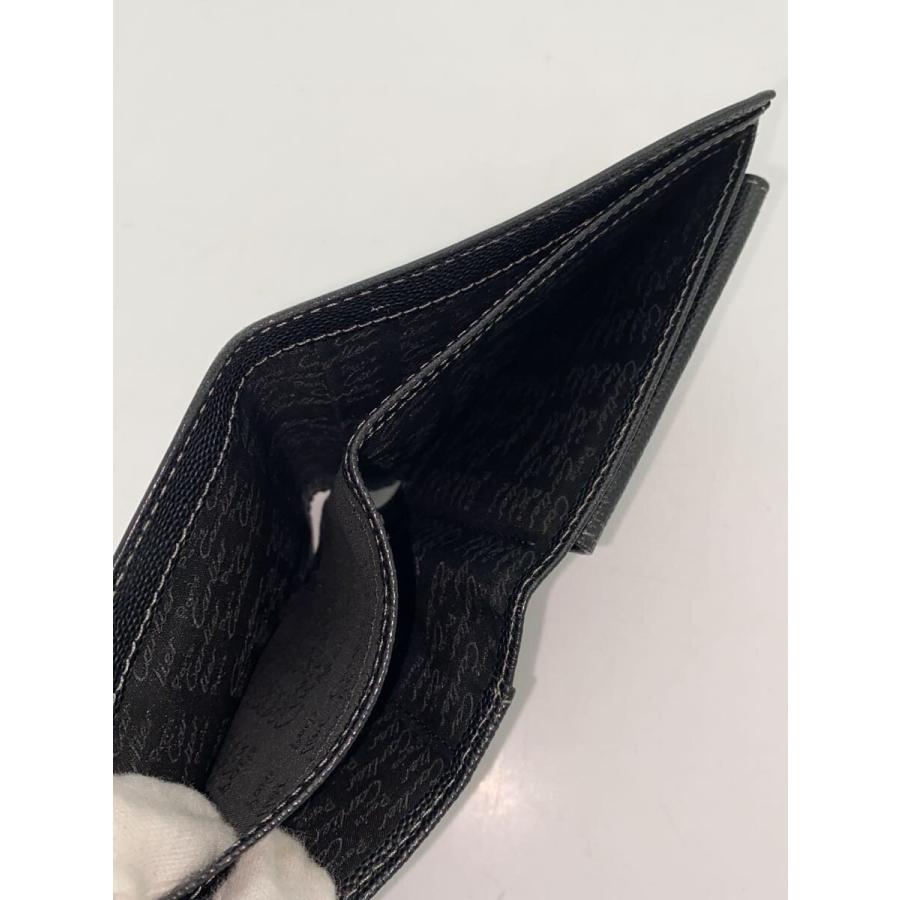 Cartier◇2つ折り財布/サントス/レザー/ブラック/無地/レディース