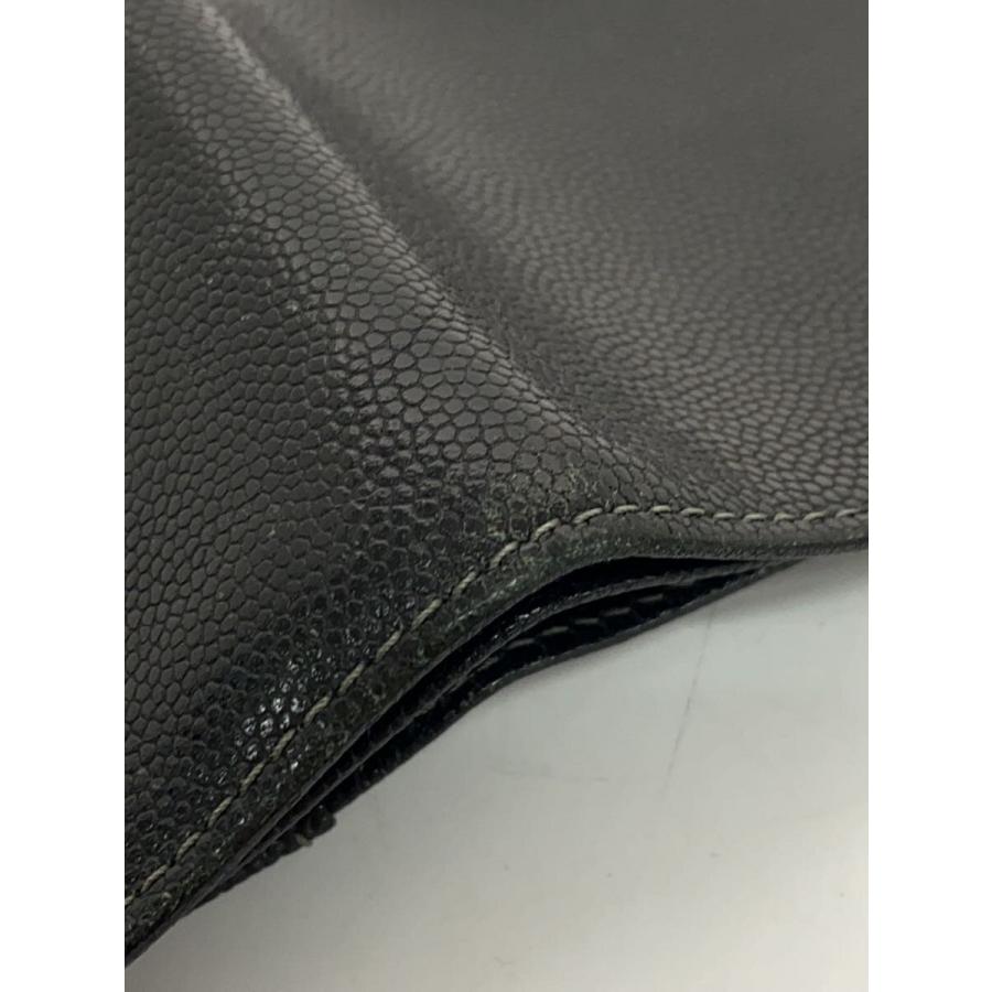 Cartier◇2つ折り財布/サントス/レザー/ブラック/無地/レディース