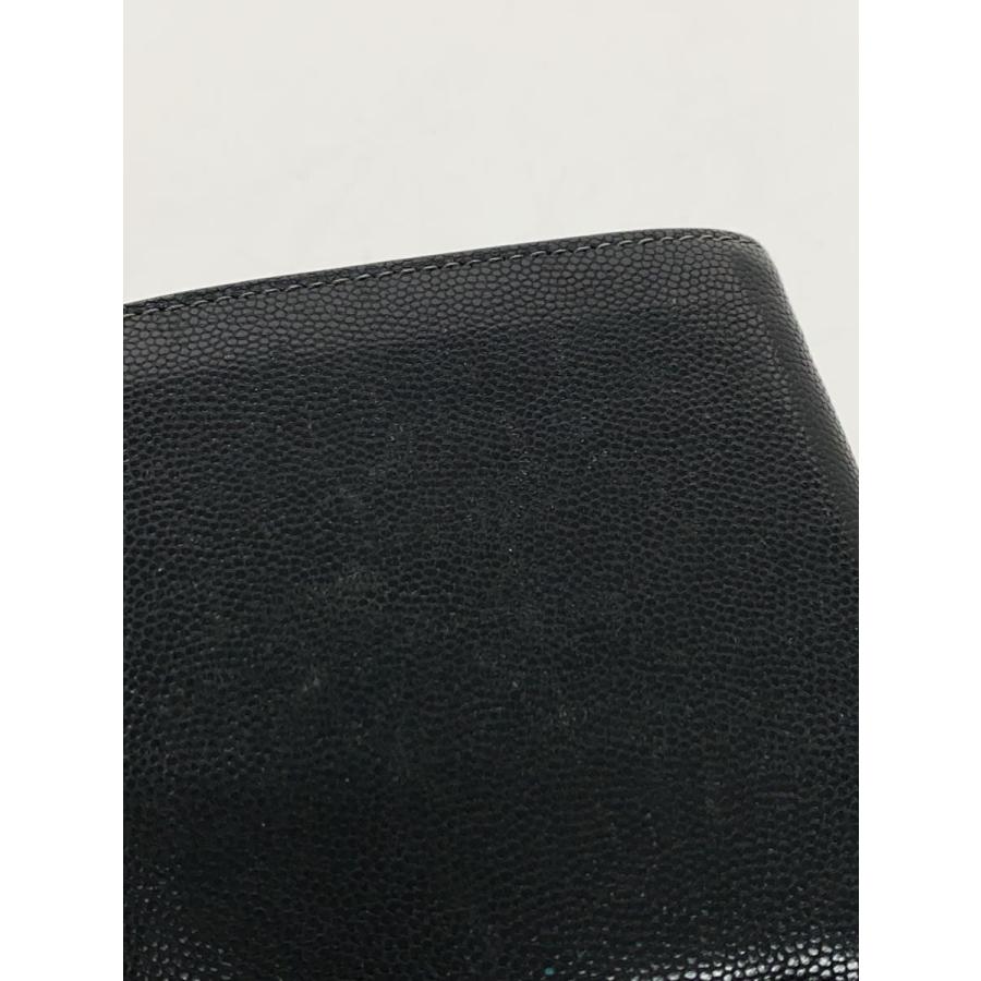 Cartier◇2つ折り財布/サントス/レザー/ブラック/無地/レディース