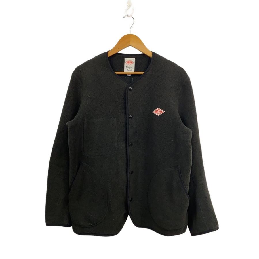 【新品未使用】DANTON ダントン フリースノーカラーブルゾン 40 ブラック DANTON◇ノーカラーフリースジャケット/40/ポリエステル/ブラック/18A