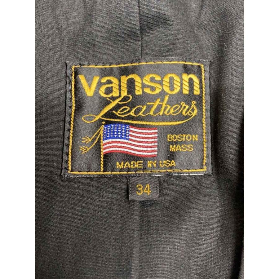 バンソンシングルライダースジャケット34 VANSON◇シングルライダースジャケット/34/レザー/BLK : セカンド