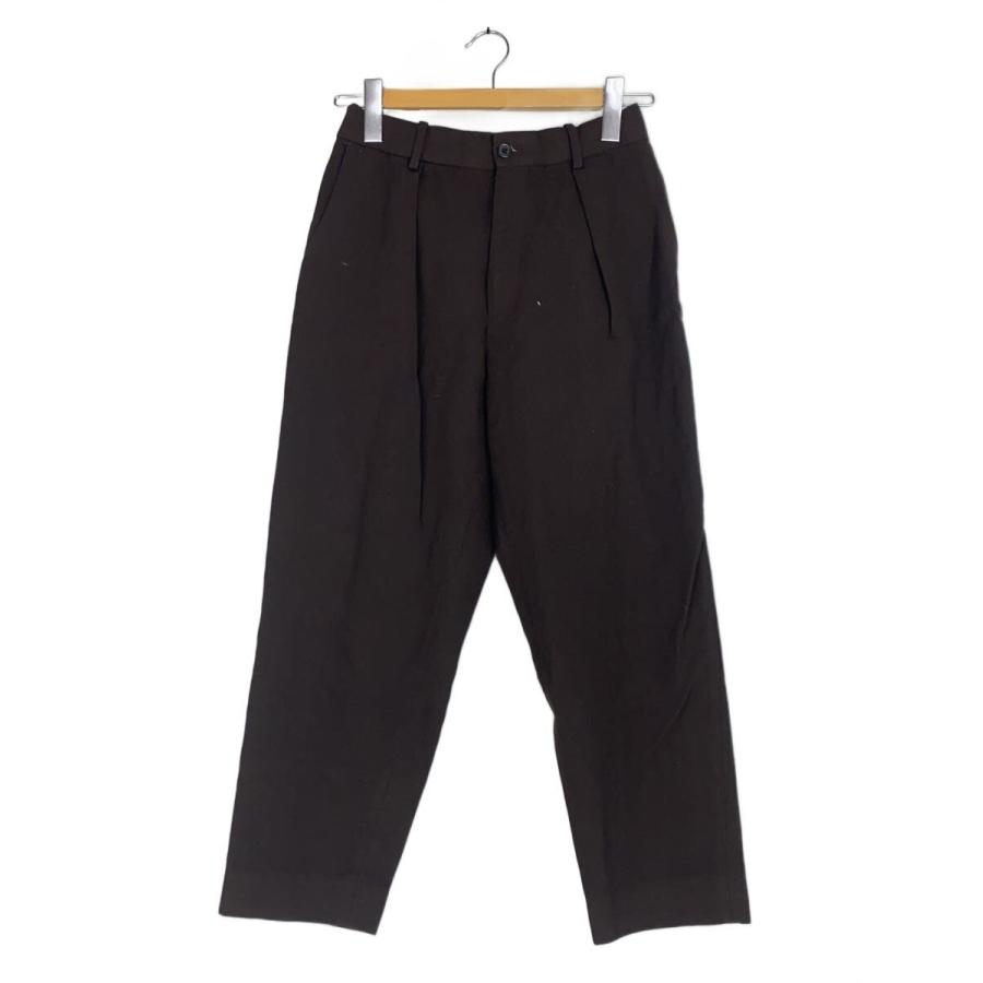 MARKAWARE◇FRONT PLEATS PEGTOP ORGANIC WOOL SURV/1/ウール/ブラウン