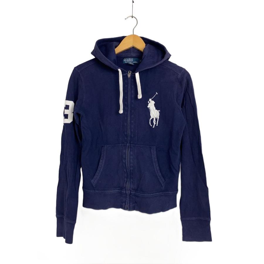 POLO RALPH LAUREN◇ジップパーカー/S/コットン/ネイビー/y2k/ビッグ