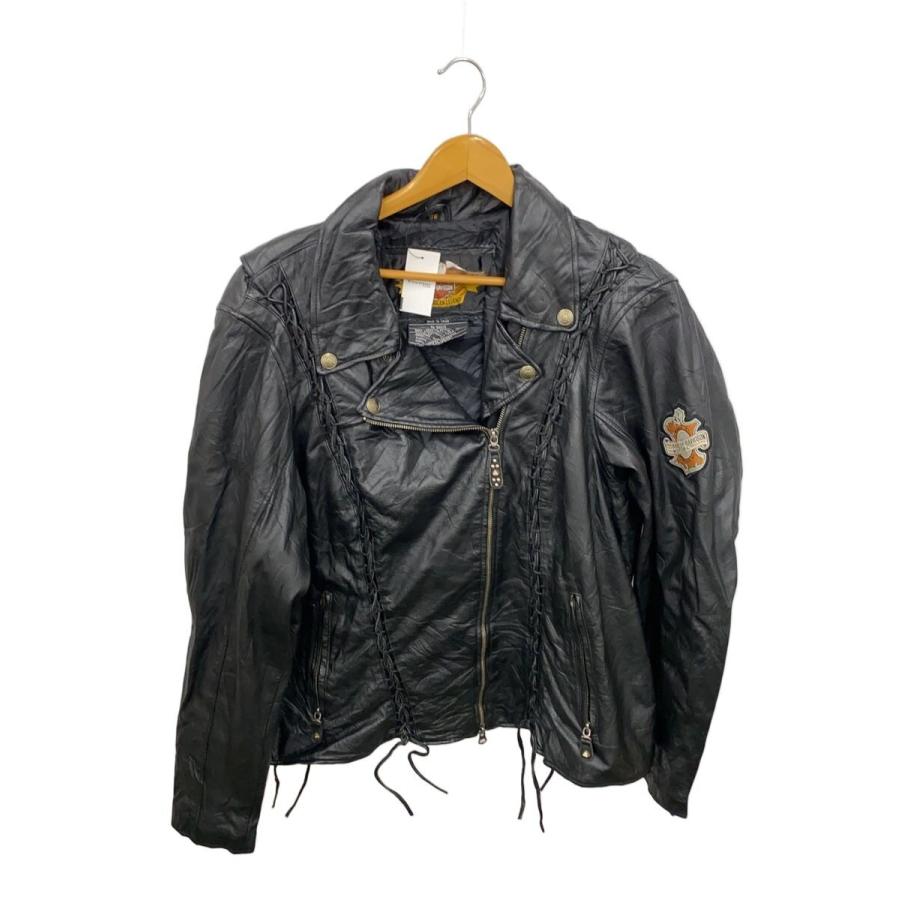 HARLEY DAVIDSON◇ダブルライダースジャケット/3W/レザー/BLK/97074