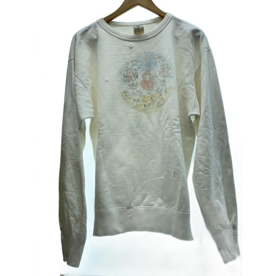 SAINT MICHAEL◇21SSCREW SWEAT SHIRT/スウェット/L/コットン/WHT 