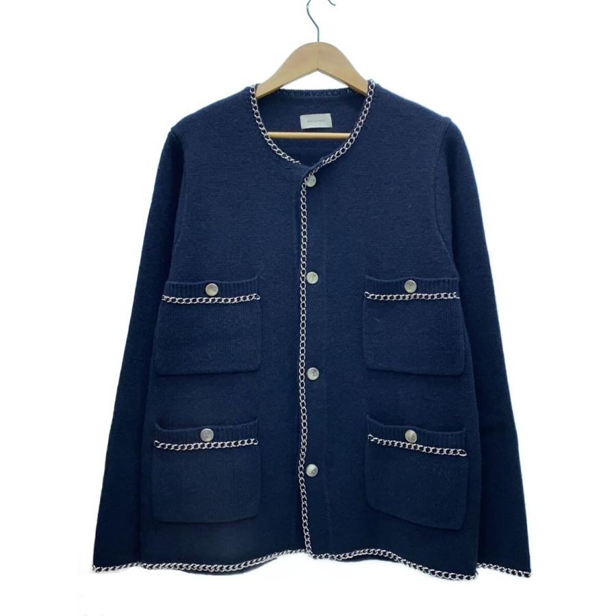 BED J.W. FORD◇カーディガン(厚手)/1/ウール/NVY/25AW-B-KT04