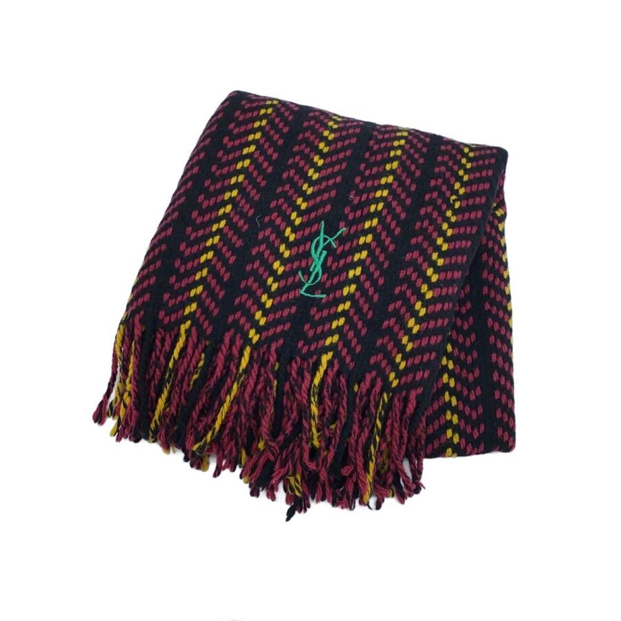 YVES SAINT LAURENT◇ヘリンボーン/マフラー/ウール/BRD/レディース