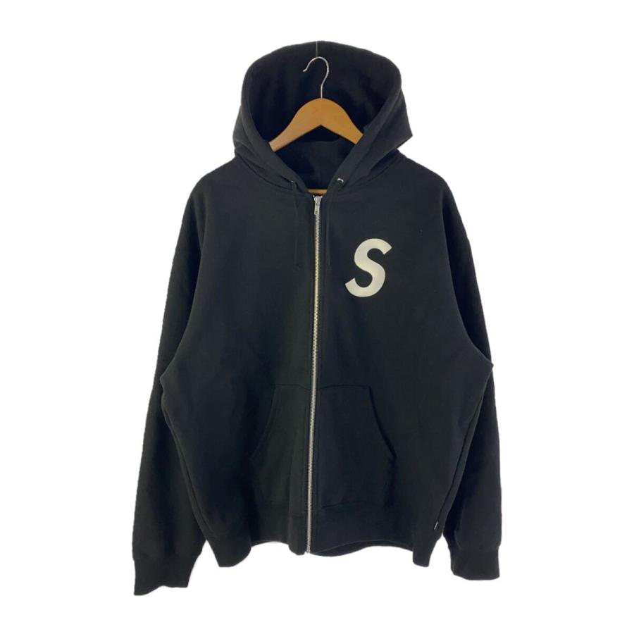 Supreme Sロゴ ジップパーカー XL ブラック Supreme◇s logo zip up hooded sweatshirt/パーカー/XL/コットン