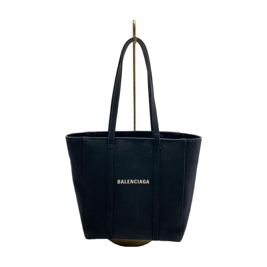 BALENCIAGA◇トートバッグ/キャンバス/ブラック/無地 : セカンド 