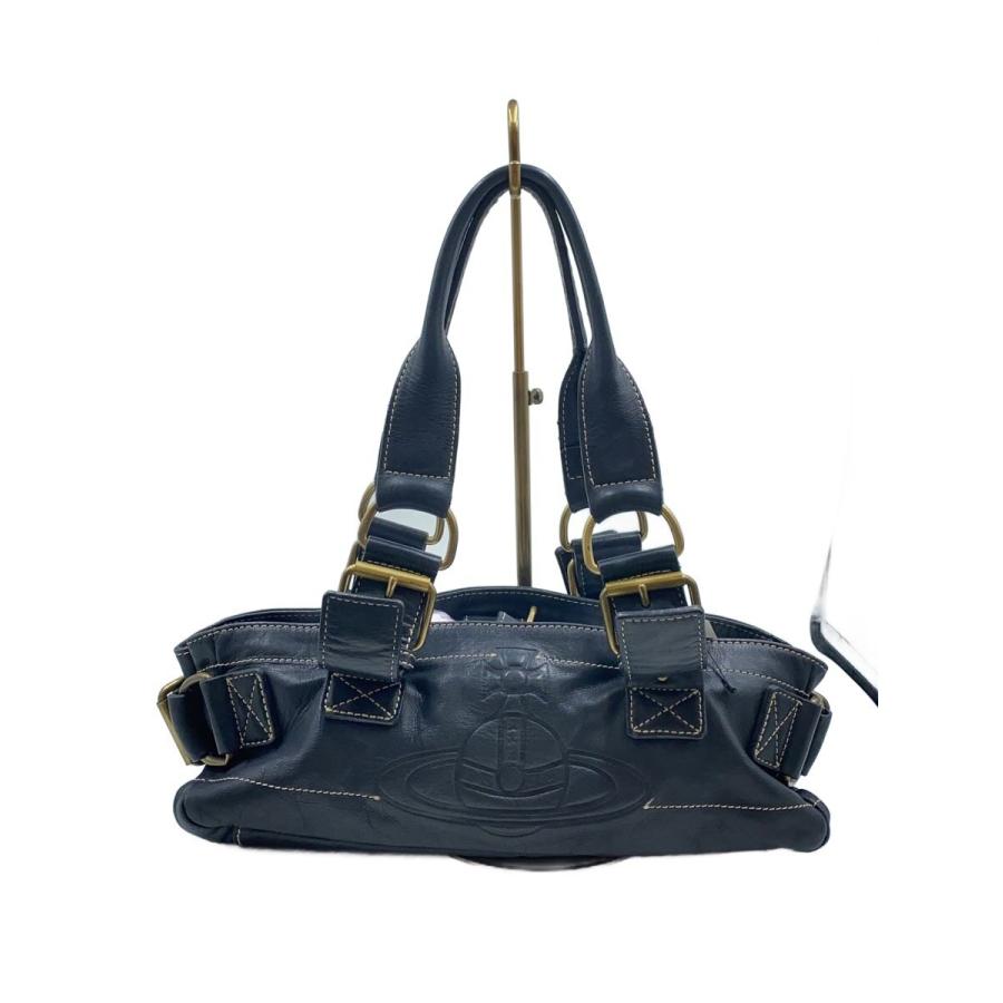 Vivienne Westwood◇トートバッグ/レザー/BLK : セカンドストリート