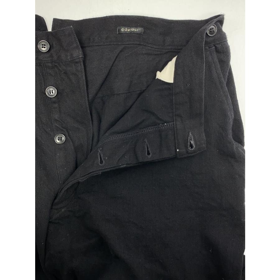 COMOLI◇25SS/デニムオーバーパンツ/ボトム/2/コットン/BLK/B01-03002