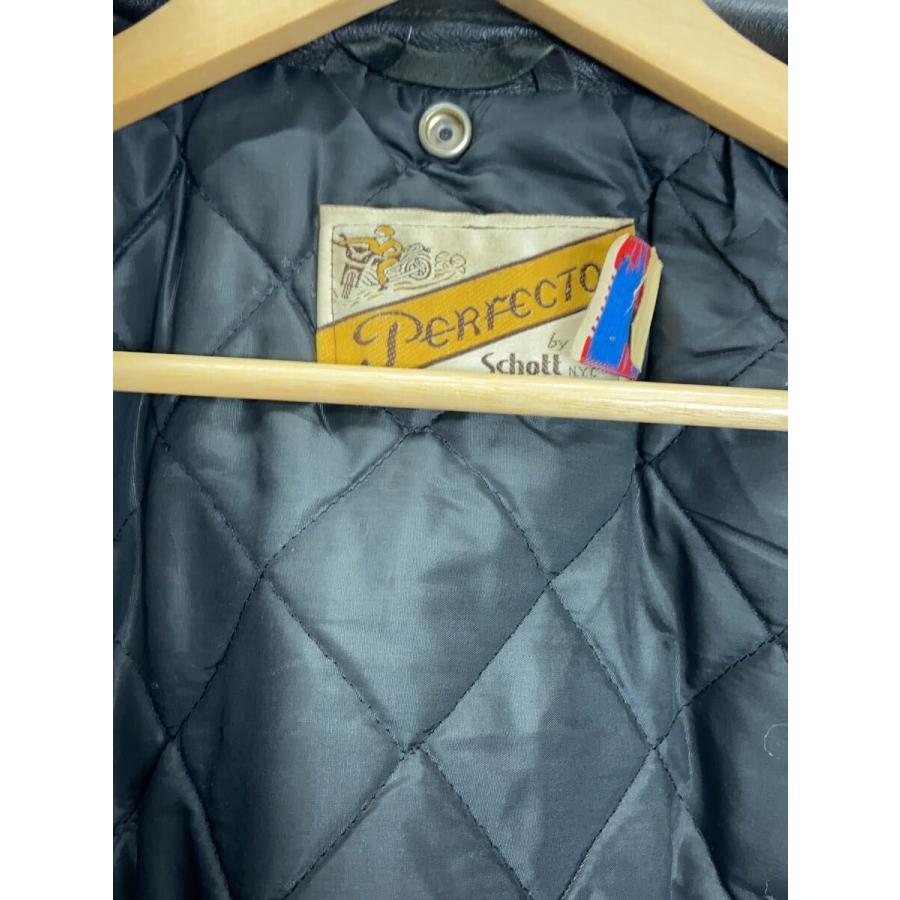 90s Schott シングルライダース Schott◇90s/シングルライダースジャケット/40/レザー/BLK/無地/618
