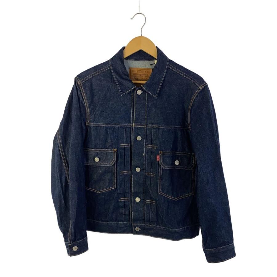【珍品】LEVI'S デニムレザー切り替えブルゾン Levi's◇Type 2nd/Levis PREMIUM/ノンウォッシュ/Gジャン/M/デニム/IDG