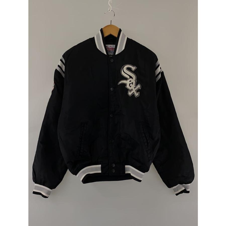 ★STARTER ホワイトソックス ナイロンジャケット M STARTER◇WHITE SOX/スタジャン/M/ナイロン/BLK/無地 : セカンド