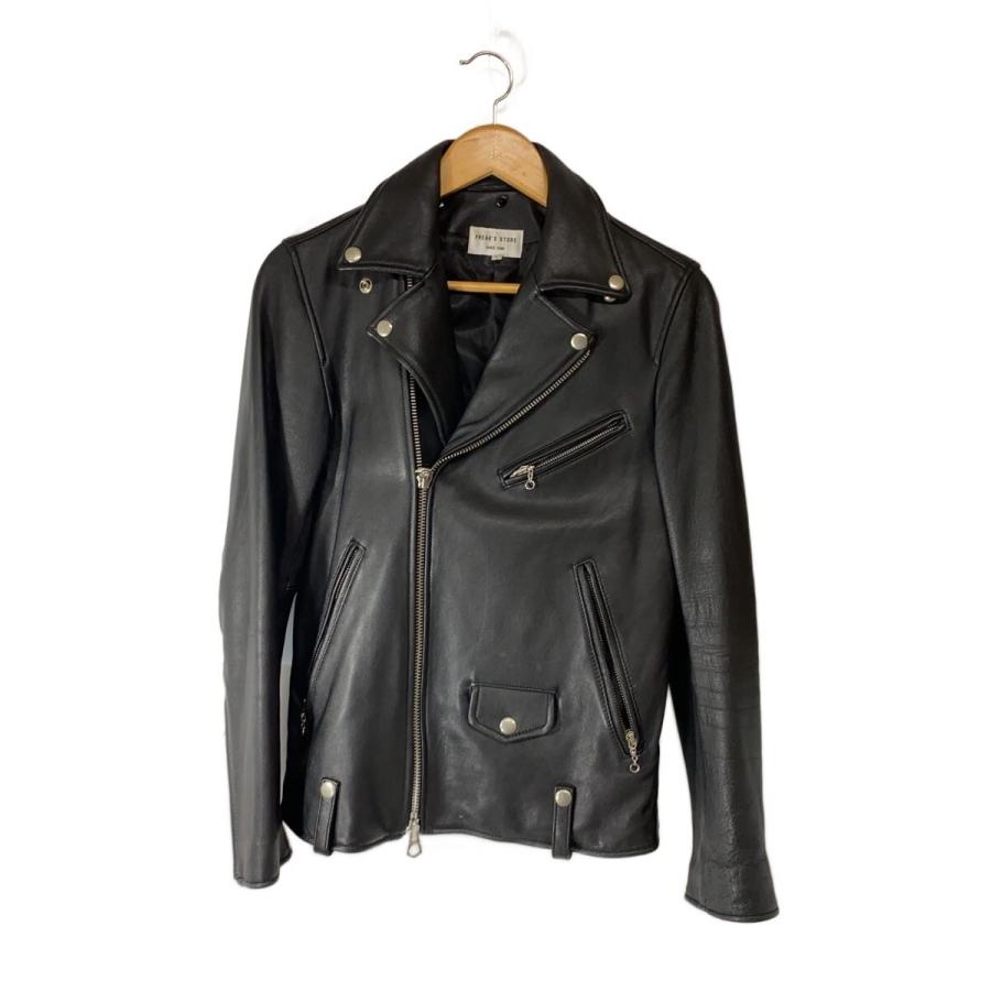 FREAK'S STORE◇ダブルライダースジャケット/S/羊革/BLK/無地/173-1527
