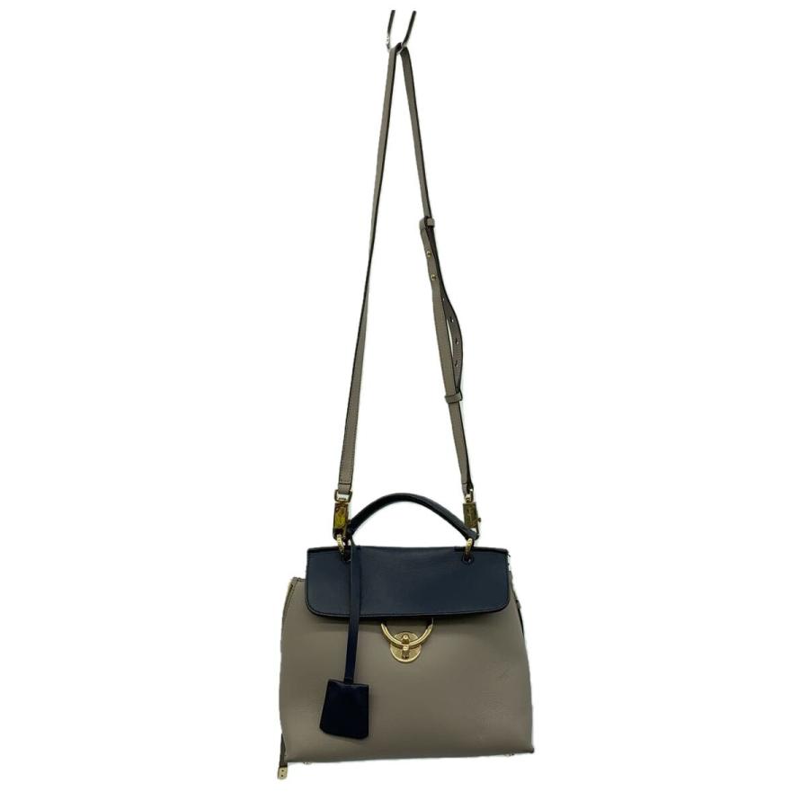 Salvatore Ferragamo◇ジェットセット2WAYハンドバッグ/レザー/GRY×NVY