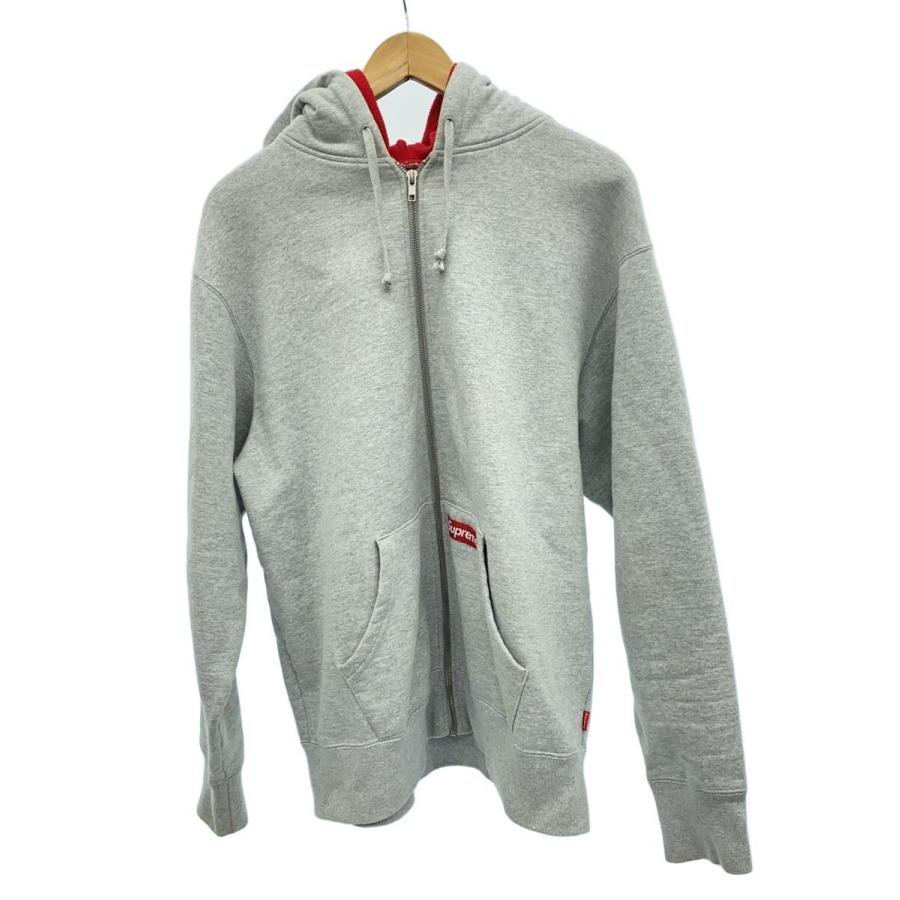 Supreme◇ジップパーカー/M/コットン/GRY/汚れ/毛玉有 : セカンド