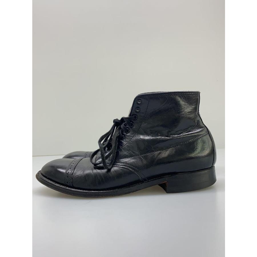 Alden◇KIDSKIN CAPTOE BOOTS/レースアップブーツ/US8/BLK/レザー