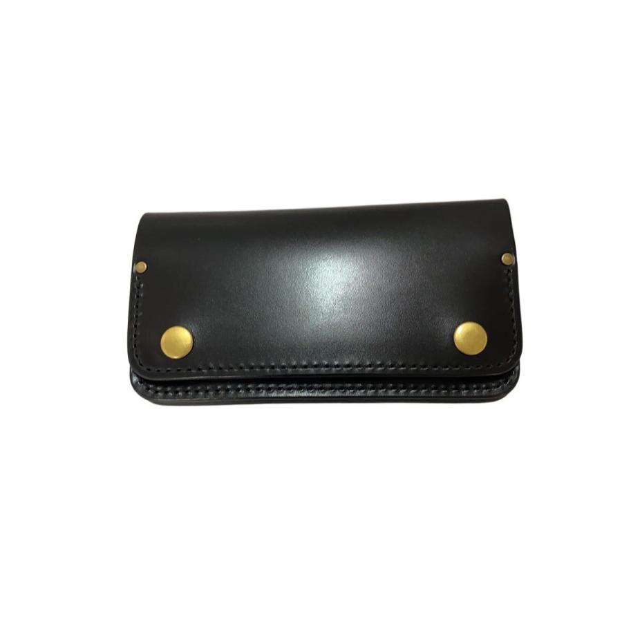 黒羽/ロングトラッカーウォレット/長財布/牛革/BLK/メンズ : セカンド