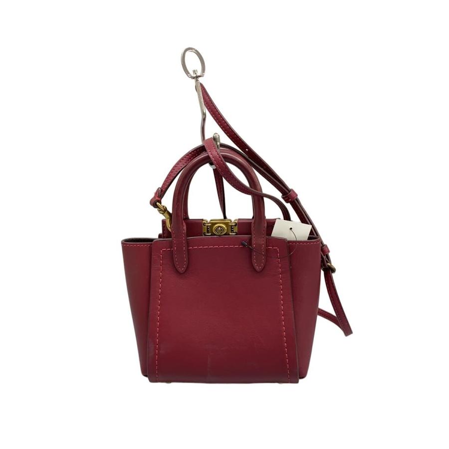 COACH◇ハンドバッグ/レザー/RED/79401/TROUPE TOT16/2WAY/キズ有