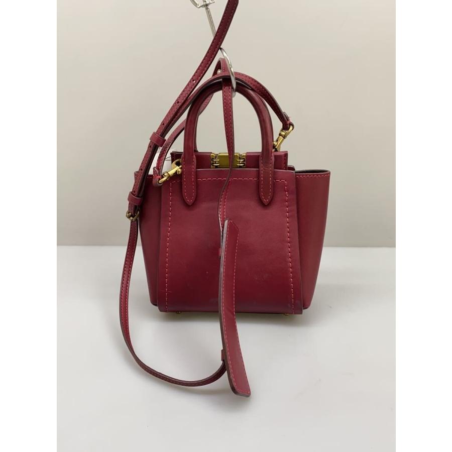 COACH◇ハンドバッグ/レザー/RED/79401/TROUPE TOT16/2WAY/キズ有