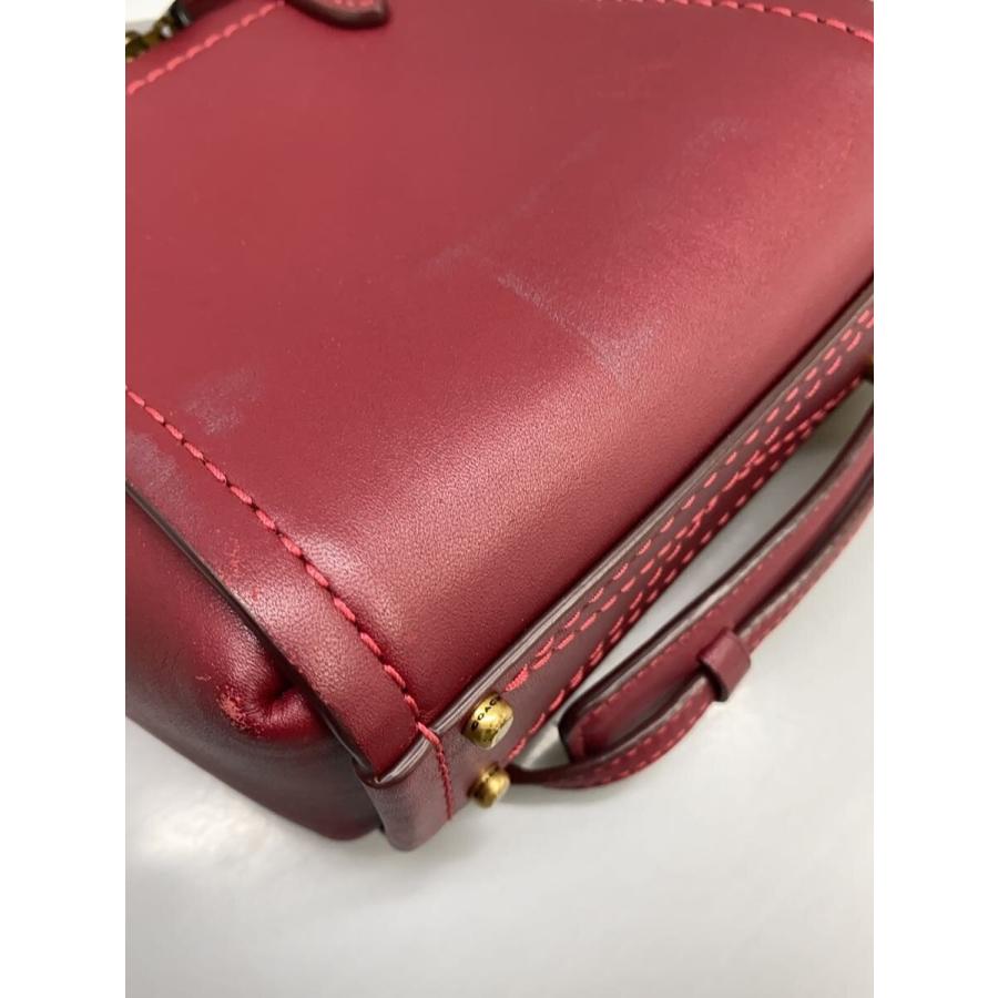COACH◇ハンドバッグ/レザー/RED/79401/TROUPE TOT16/2WAY/キズ有