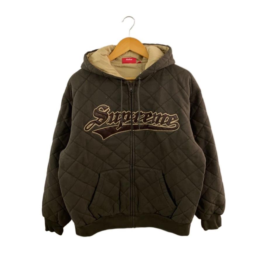 Supreme◇ジップパーカー/M/コットン/BRW/25FW/Quilted Zip Up Hooded