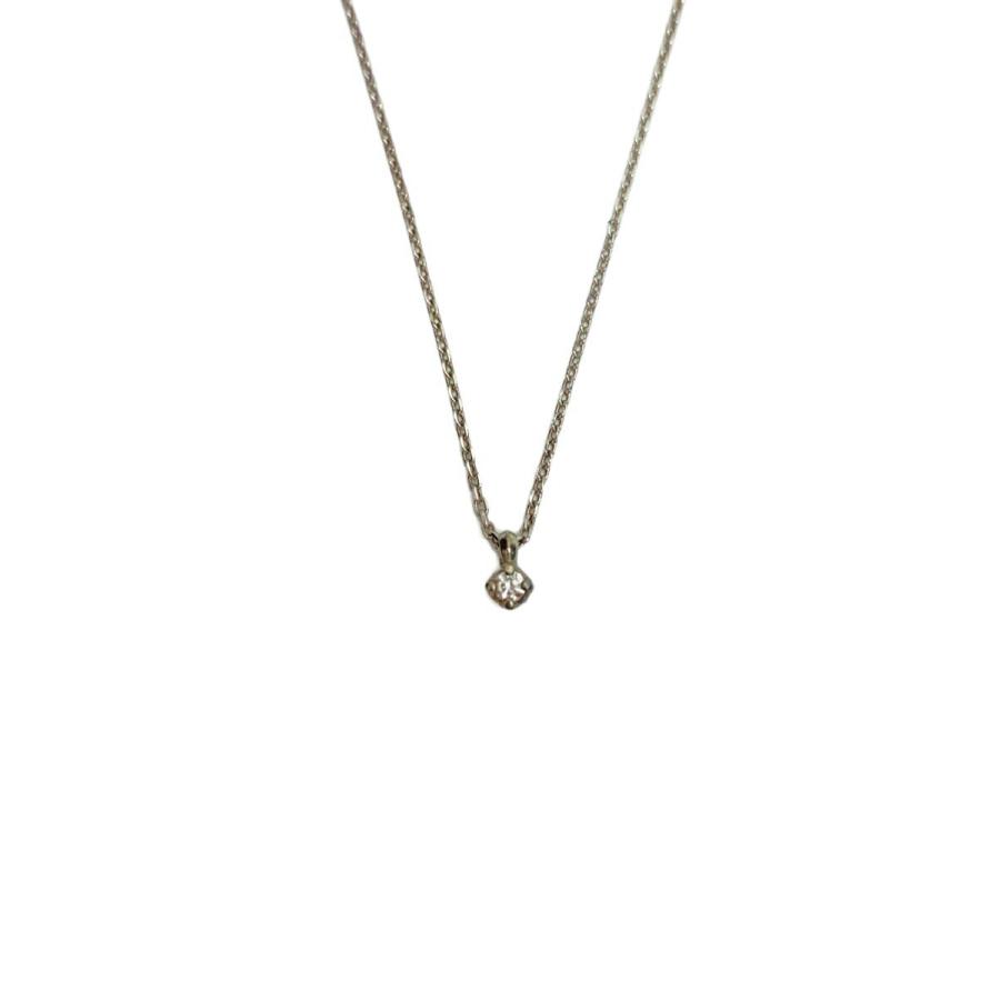 agete◆シルバーダイヤモンドネックレス/0.03ct/SV925/SLV/トップ有/レディース//