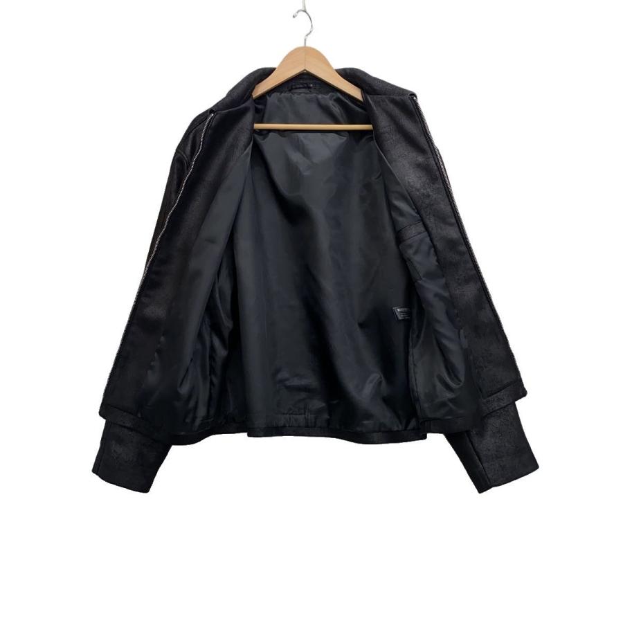 ウォッシュド　フェイクレザージャケット　黒 ZARA◇ウォッシュドフェイクレザージャケット/L/ポリエステル/BLK/無地