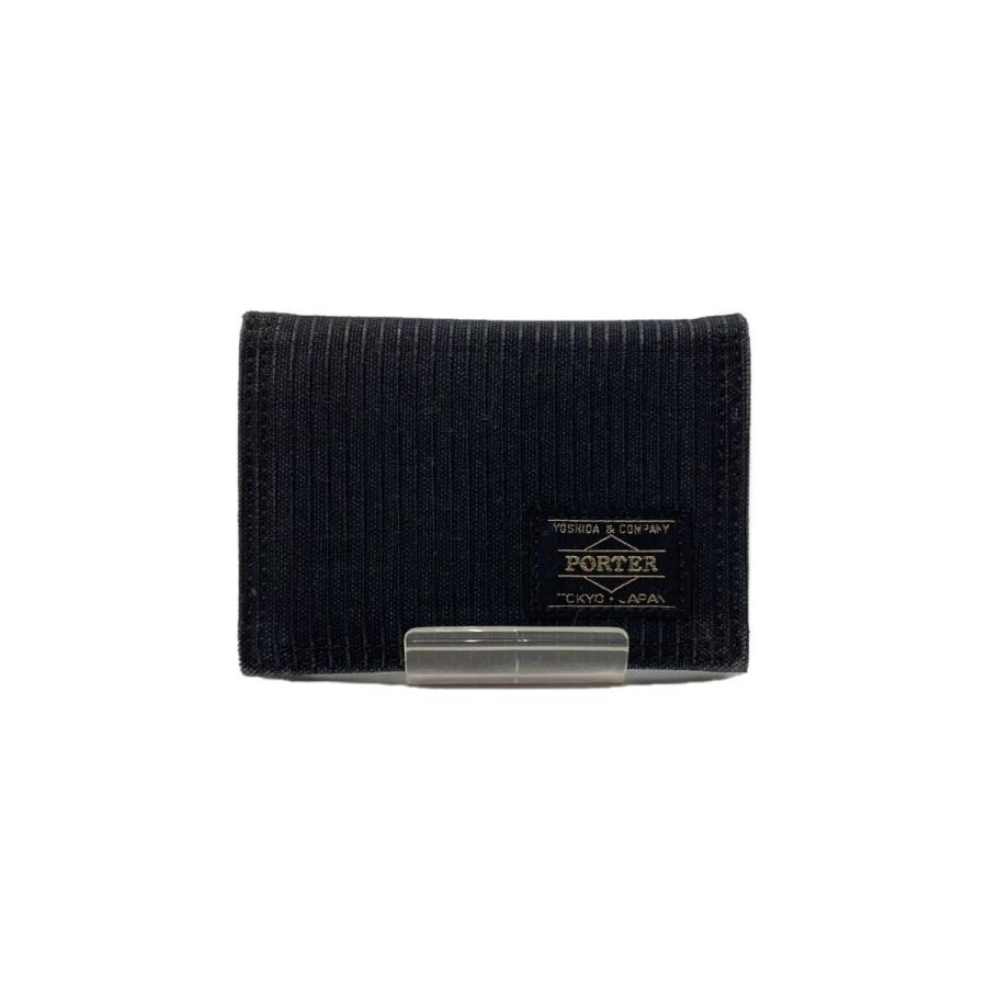 PORTER ストライプ ブラックポーチ PORTER◇DRAWING/カードケース/キャンバス/NVY/ストライプ/メンズ/650