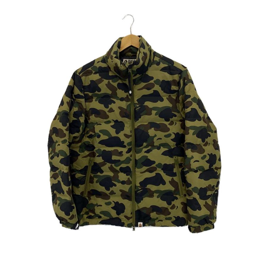 A BATHING APE◇ダウンジャケット/サルカモ/M/アクリル/KHK/カモフラ 