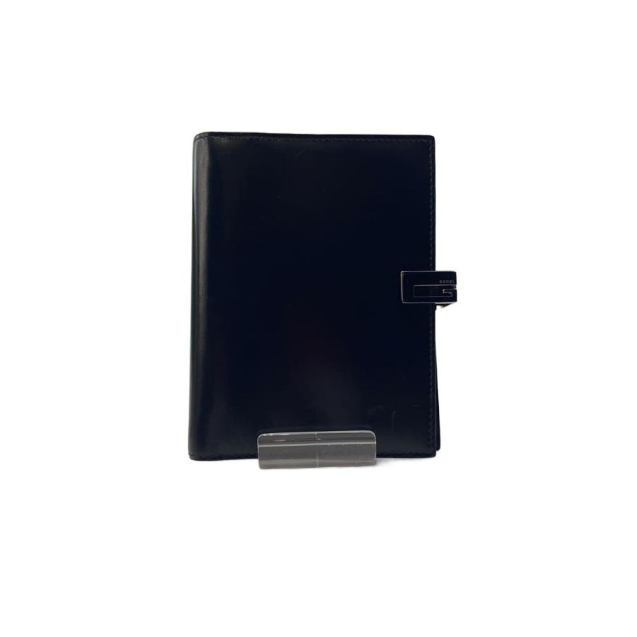 GUCCI◇手帳カバー/レザー/BLK/無地/レディース/031・2149・1015