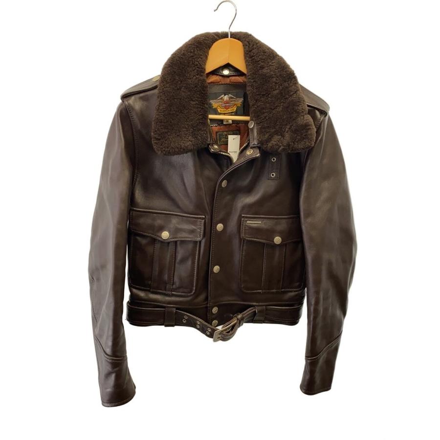 【馬皮★ ホースハイド】 本革 ポリスマンジャケット ハーレーダビッドソン M HARLEY DAVIDSON◇ポリスマンタイプ/レザージャケット・ブルゾン/M/馬