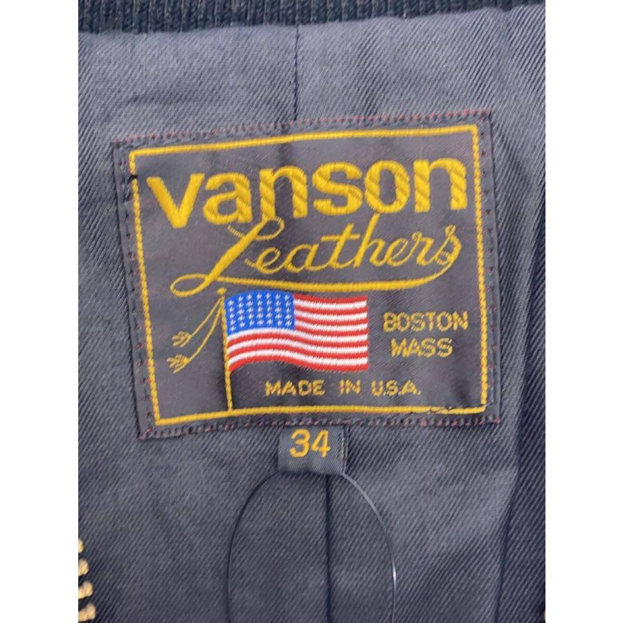 VANSON◇TJV/チームジャケット/レザージャケット・ブルゾン/34/レザー