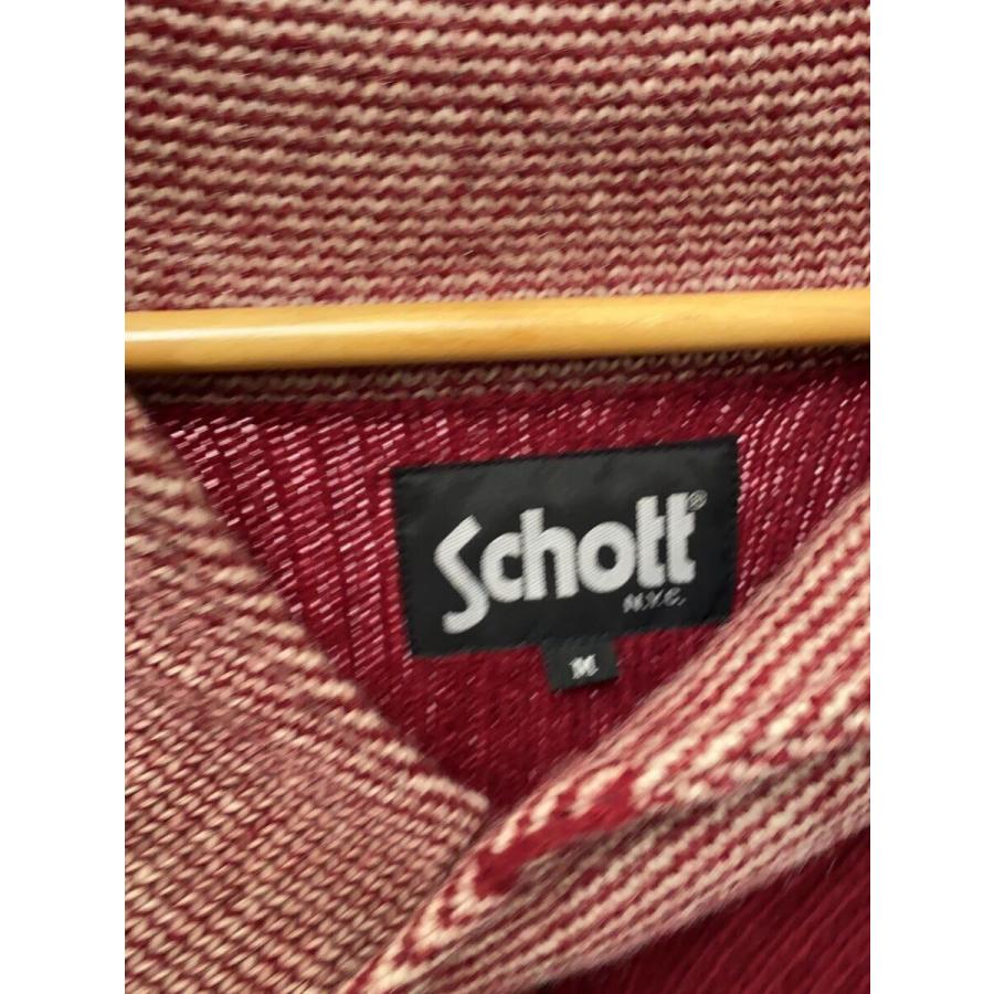 Schott◆Schott ショット/ショールカラーニットプルオーバー/M/ウール/RED/無地/3144008｜ssol-shopping｜03