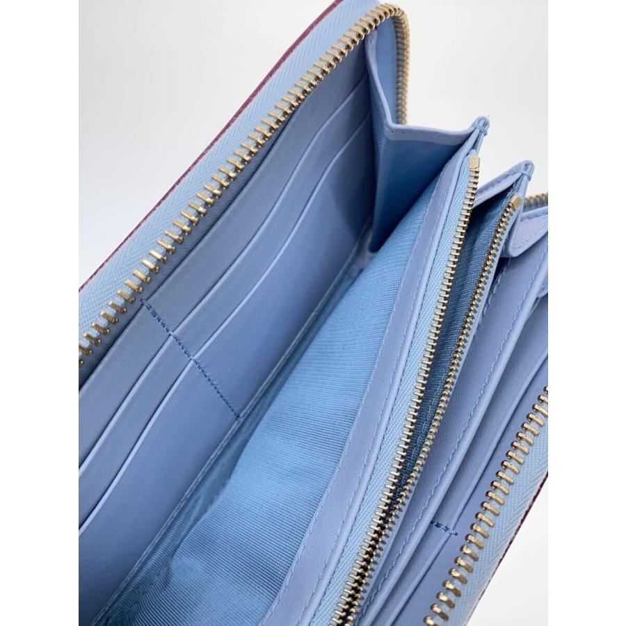 GUCCI◇25AW/×ヒグチユウコ/グッチキャットラウンドジップ長財布/BLU 
