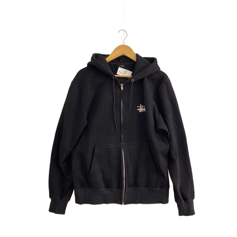 STUSSY◇BASIC ZIP HOODIE/ジップパーカー/XL/コットン/ORN/1974649