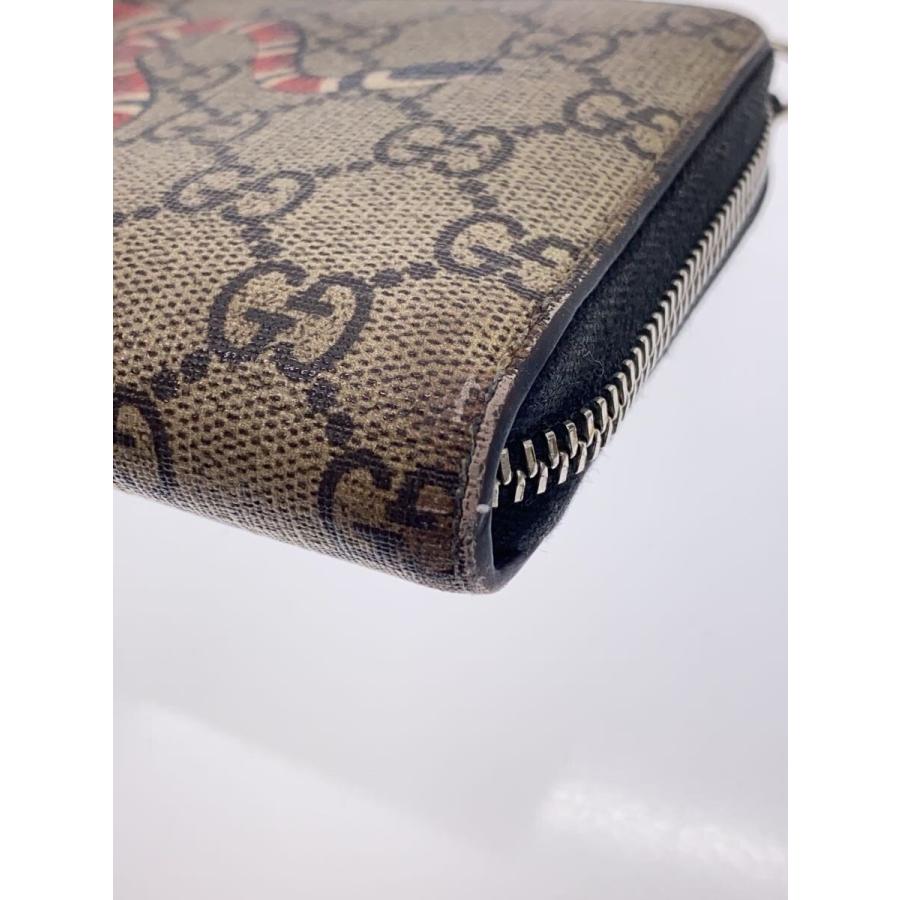 GUCCI◇長財布_ベスティアリー_GGスプリーム_スネーク/--/BEG/総柄 