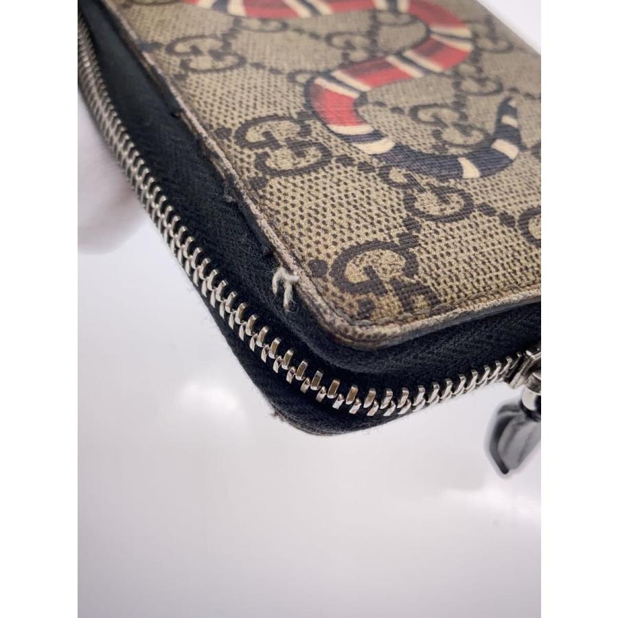 GUCCI◇長財布_ベスティアリー_GGスプリーム_スネーク/--/BEG/総柄