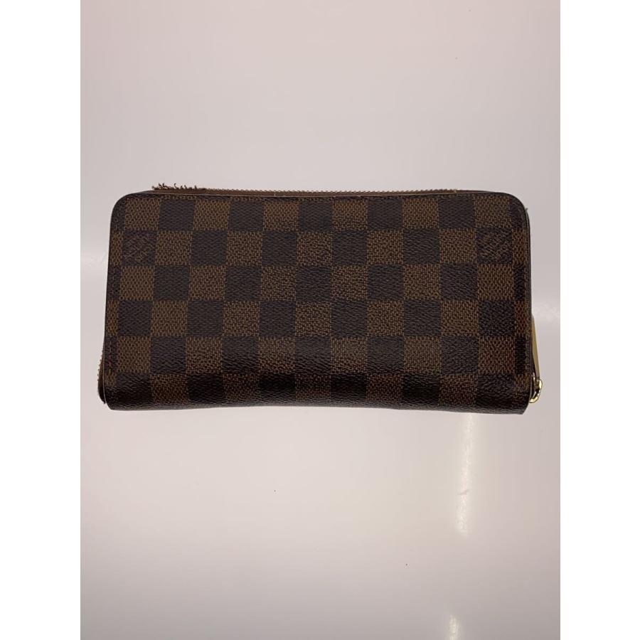 LOUIS VUITTON◇1)ジッピー・ウォレット_ダミエ・エベヌ/PVC/BRW