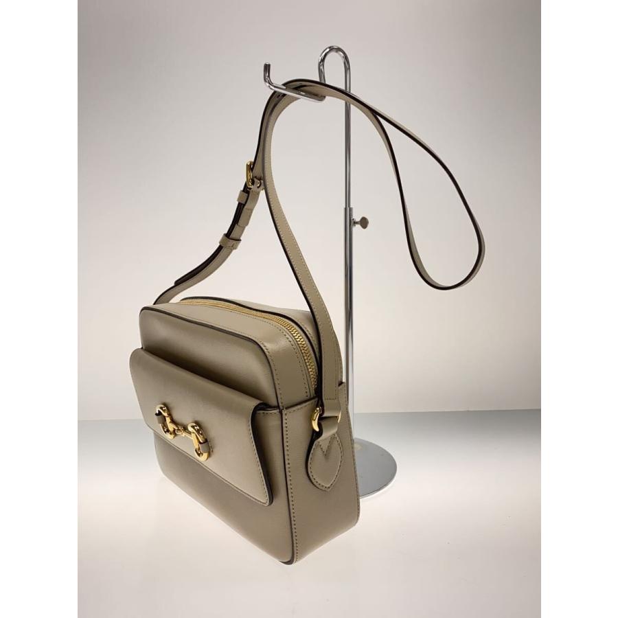 GUCCI◇ショルダーバッグ_ホースビット1955/レザー/BEG : セカンド