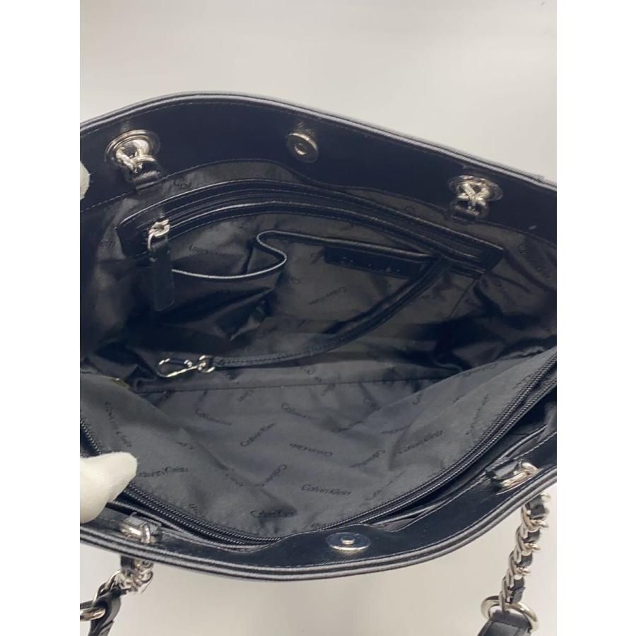 Calvin Klein◇トートバッグ/レザー/BLK/花柄 : セカンドストリート 