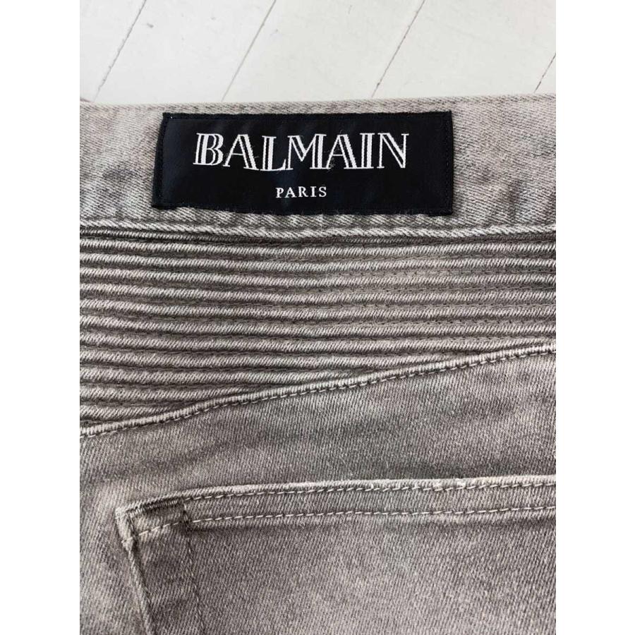 BALMAIN◇バイカースキニーパンツ/32/コットン/GRY/無地 【楽天市場 
