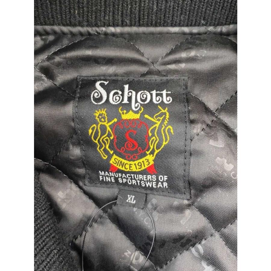 Schott◇スタジャン/XL/ウール/BLK/3122075/袖牛革切り替え 