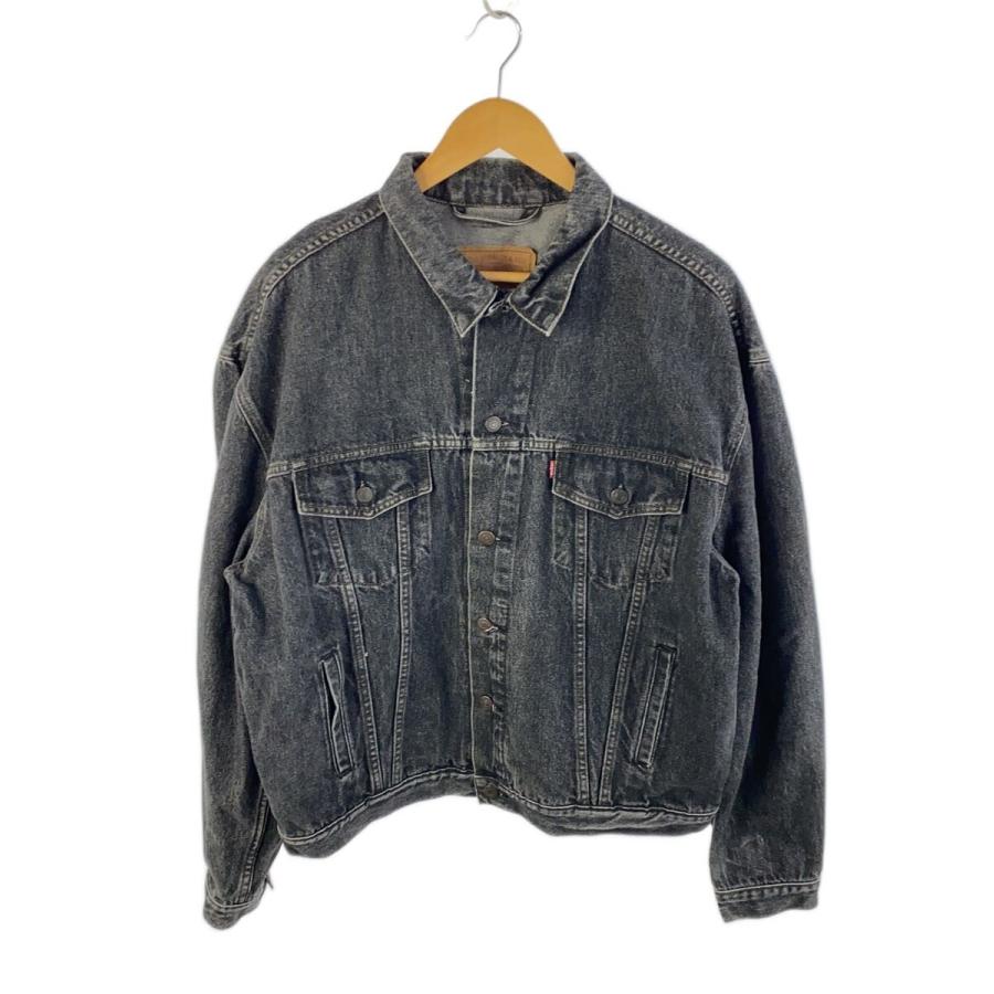Levi's◇80s/先染めブラック/Gジャン/XL/コットン/IDG/70505