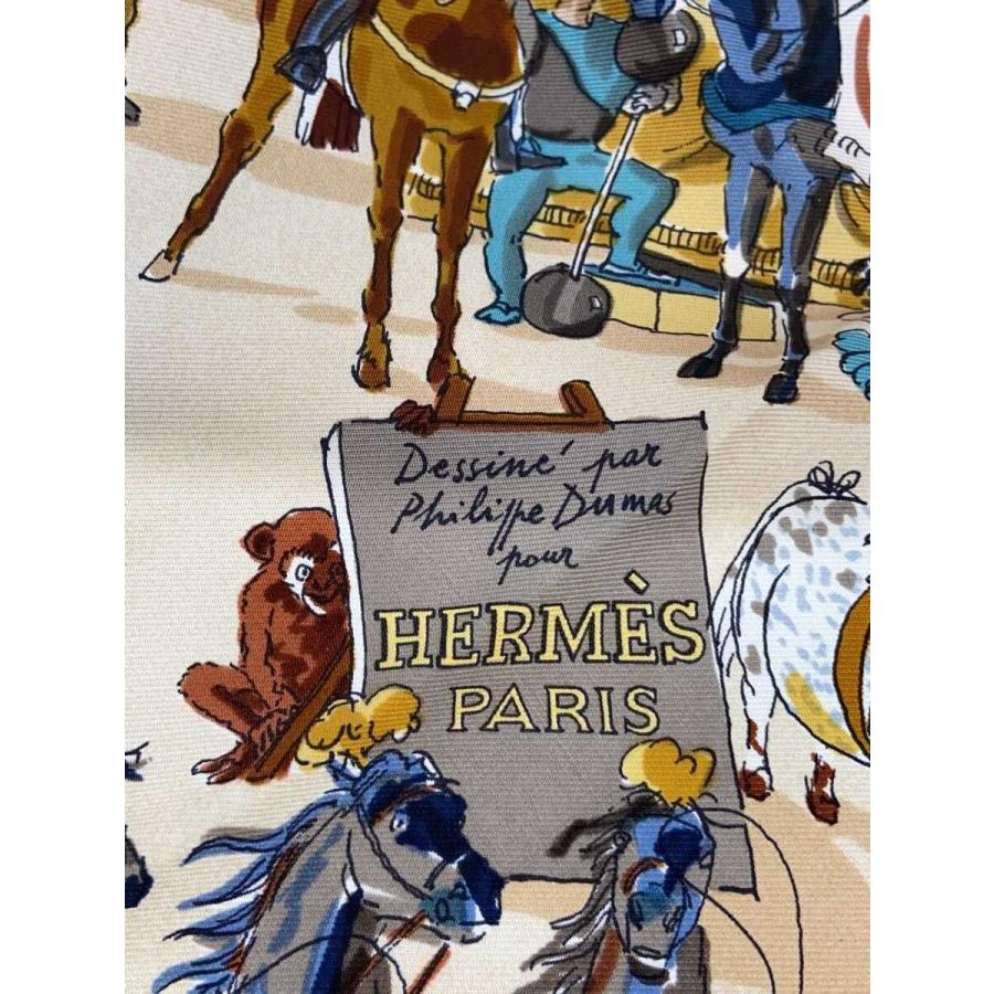 エルメス　HERMES　スカーフ　カレ90　サーカス HERMES◇カレ90/モリエサーカス/スカーフ/シルク/レディース