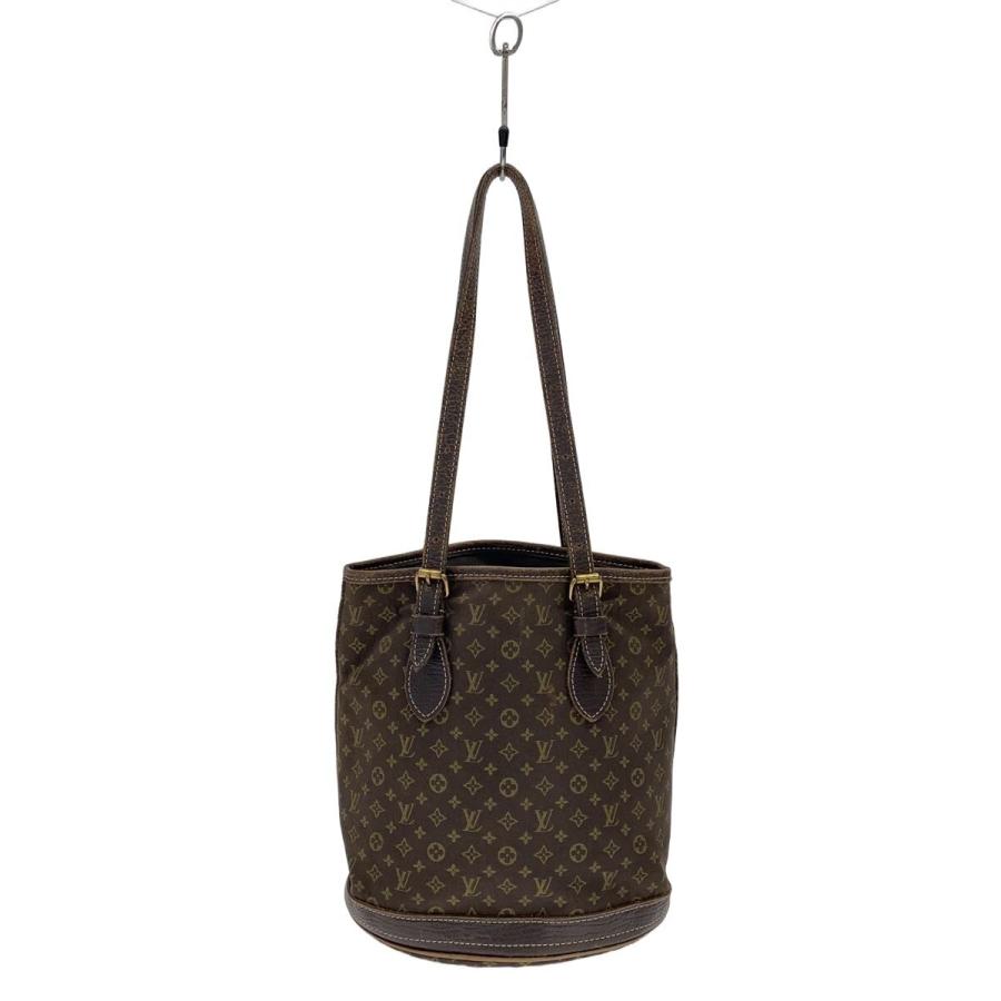 LOUIS VUITTON / バケットPM_モノグラム・ミニ・ラン_BRW/キャンバス/BRW/総柄 LOUIS VUITTON◇バケットPM_モノグラム・ミニ・ラン/キャンバス/BRW