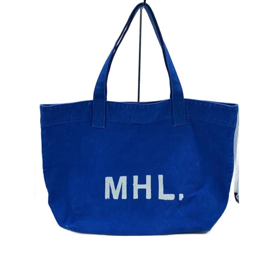 MHL. トートバッグ MHL.◇トートバッグ/キャンバス/BLU : セカンドストリートYahoo!店